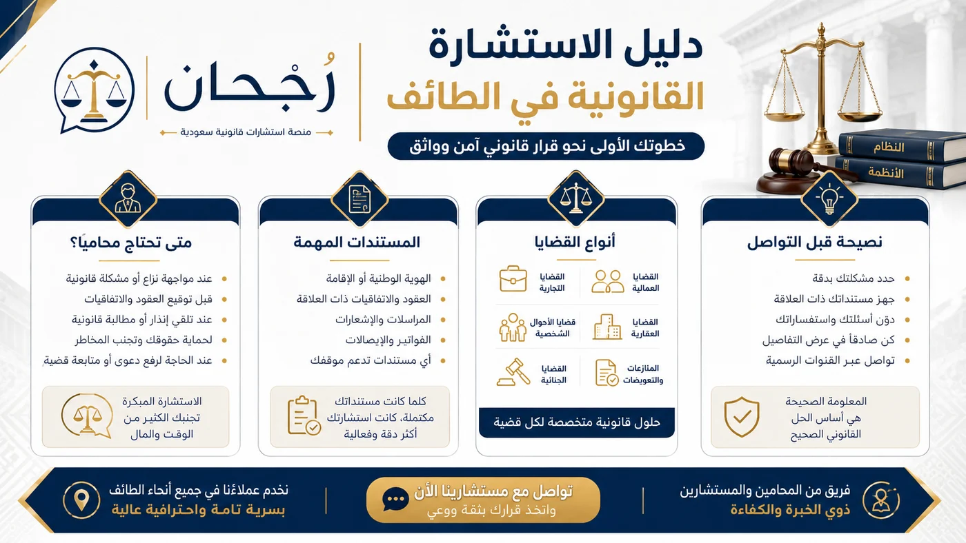 إنفوجرافيك استشارات قانونية في الطائف