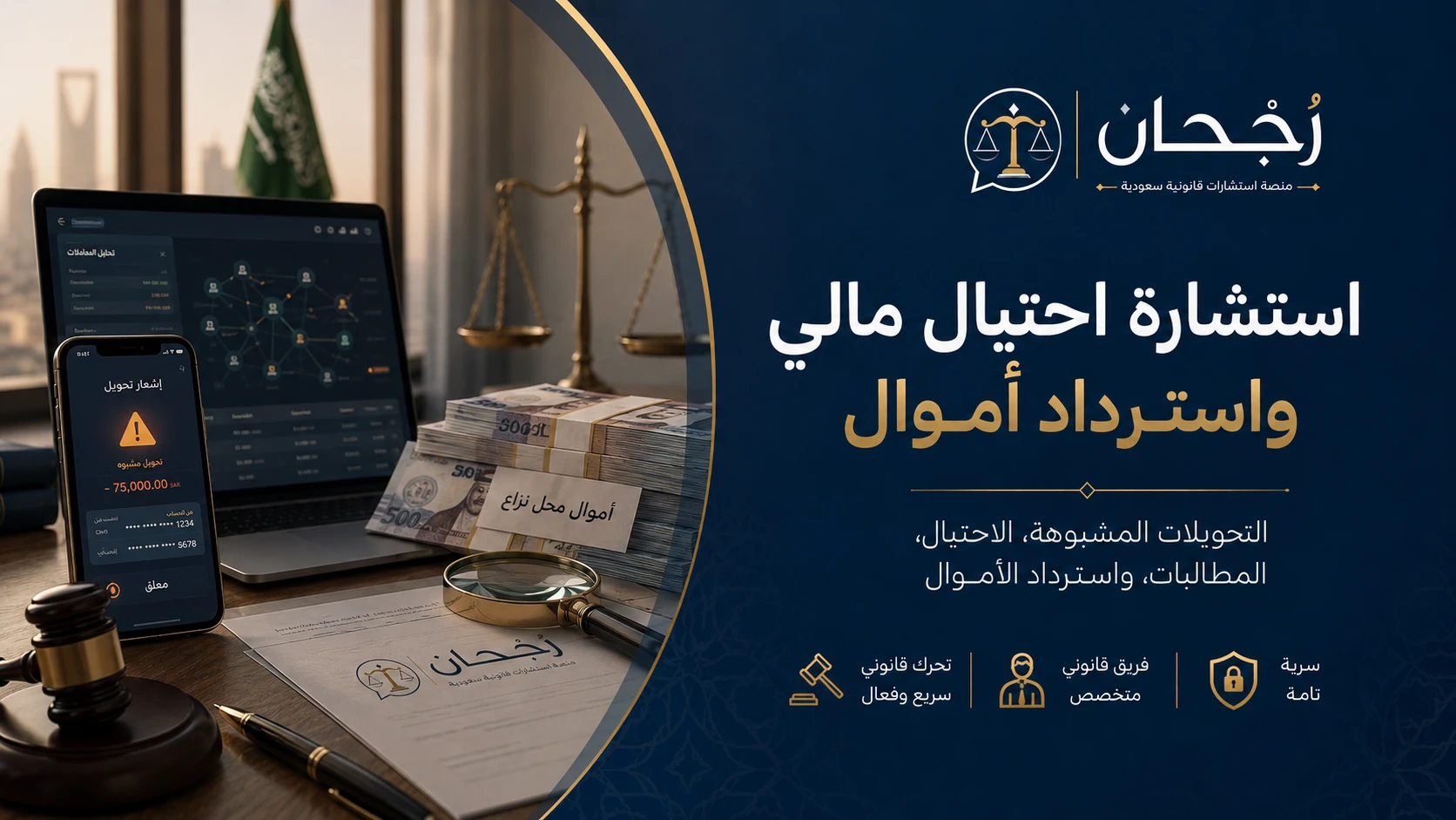 غلاف صفحة استشارات قانونية في الاحتيال المالي