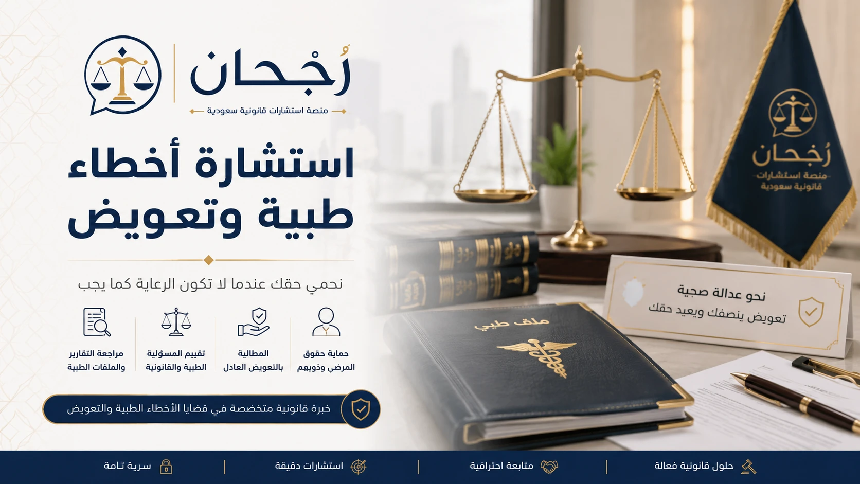 غلاف صفحة استشارات قانونية في الأخطاء الطبية