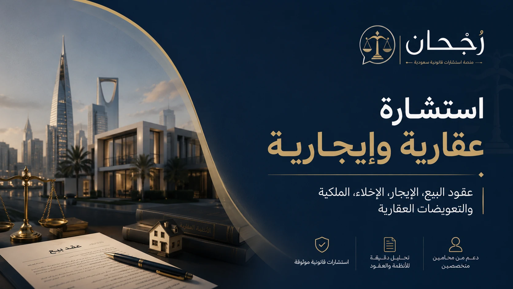 غلاف صفحة استشارات قانونية في العقار والإيجار