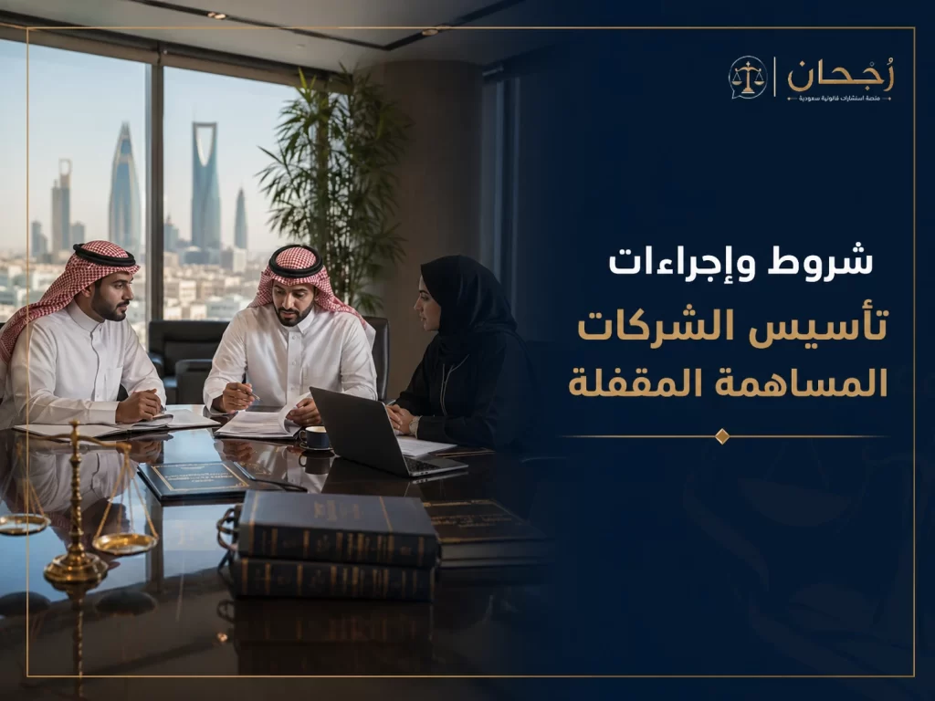 اجتماع قانوني سعودي لمناقشة تأسيس شركة مساهمة مقفلة.