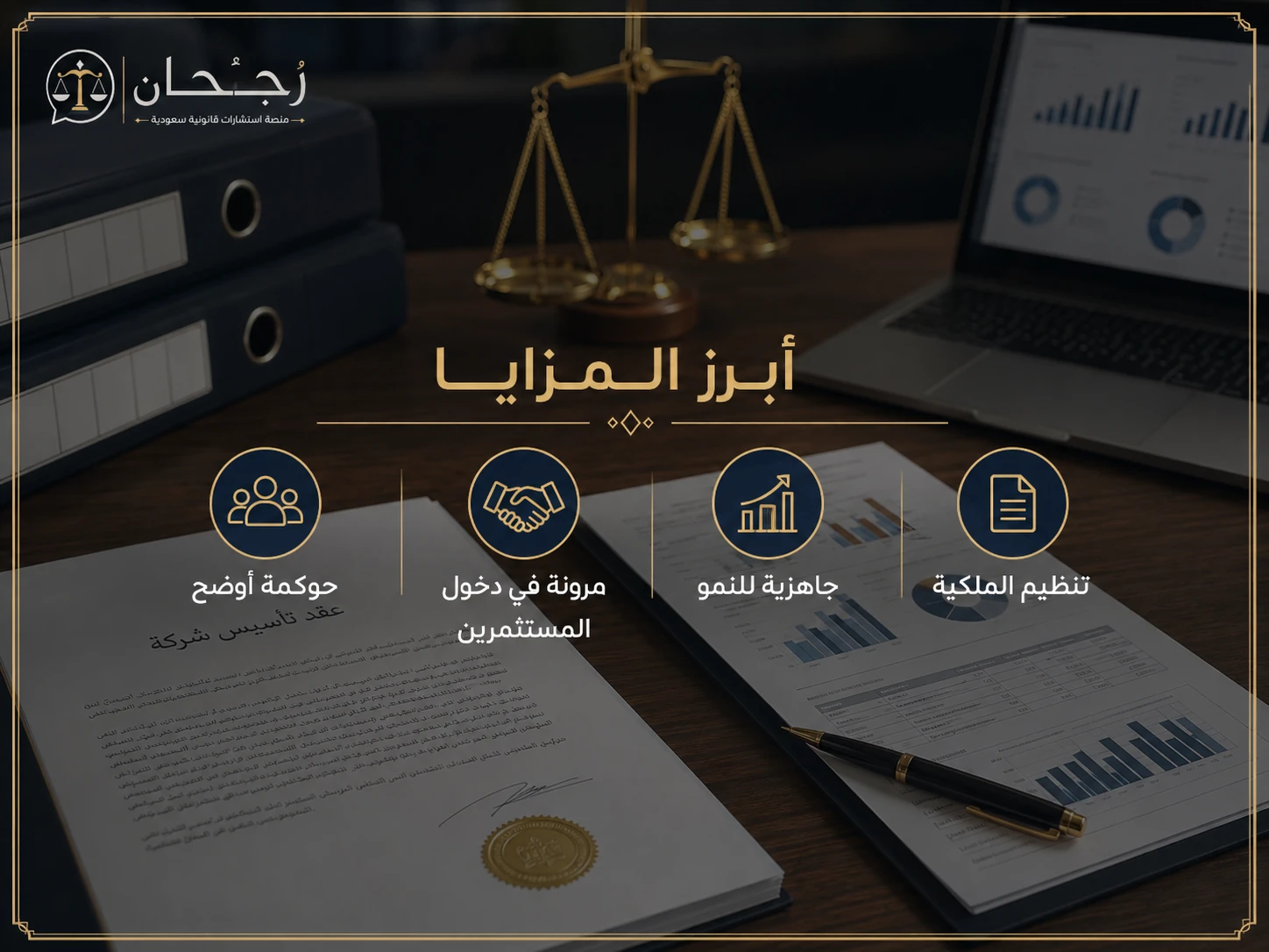 إنفوجرافكس يوضح أبرز مزايا الشركات المساهمة المقفلة