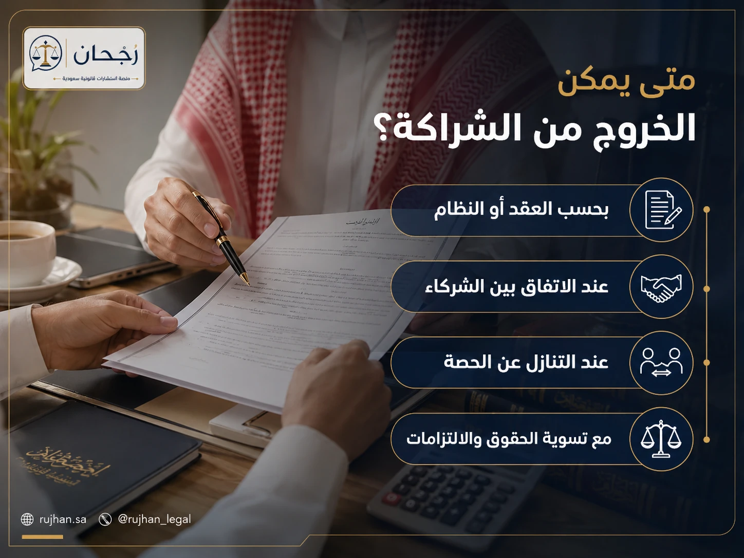 صورة توضيحية عن متى يمكن الخروج من الشراكة في السعودية
