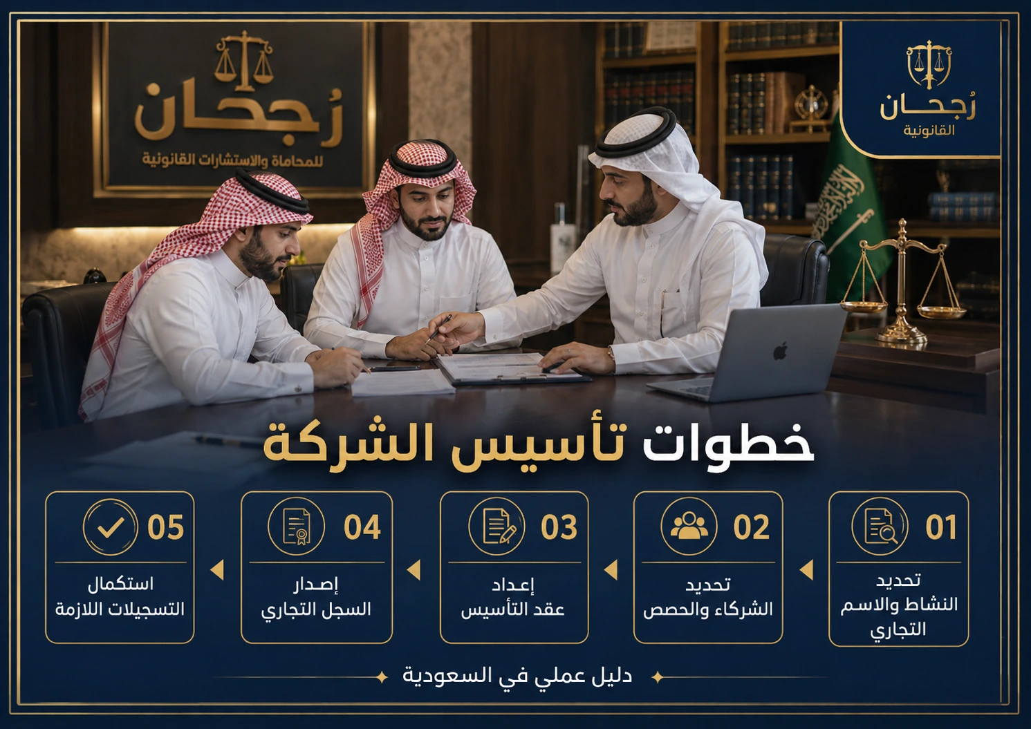إنفوجرافكس يوضح قائمة بيانات تأسيس شركة ذات مسؤولية محدودة في السعودية