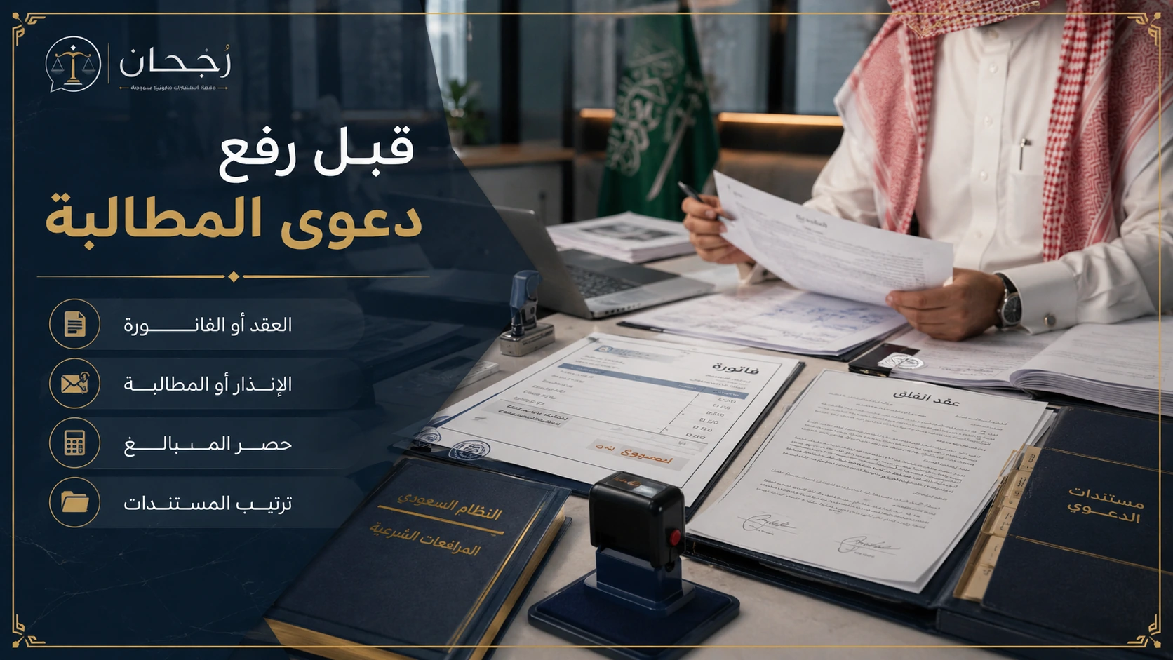 إنفوجرافكس يوضح ما يجب تجهيزه قبل رفع دعوى مطالبة مالية