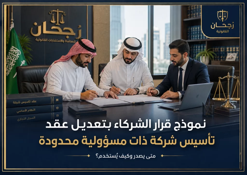 غلاف نموذج قرار الشركاء بتعديل عقد تأسيس شركة ذات مسؤولية محدودة