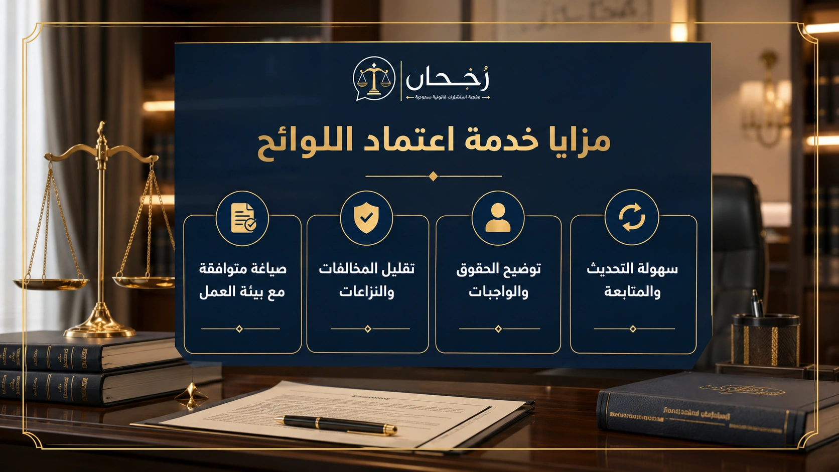 إنفوجرافكس يوضح مزايا خدمة اعتماد اللوائح