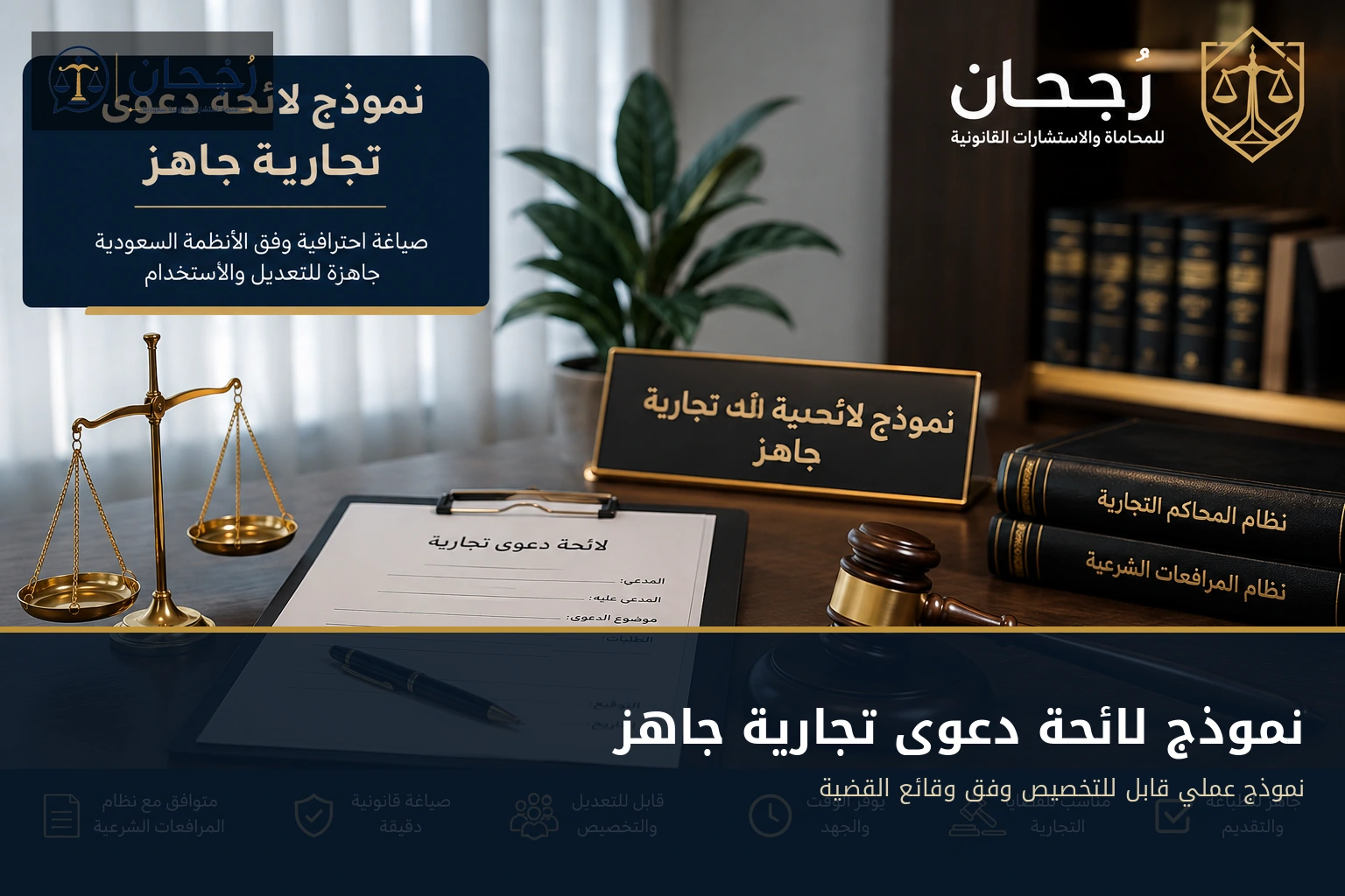 غلاف نموذج لائحة دعوى تجارية جاهز