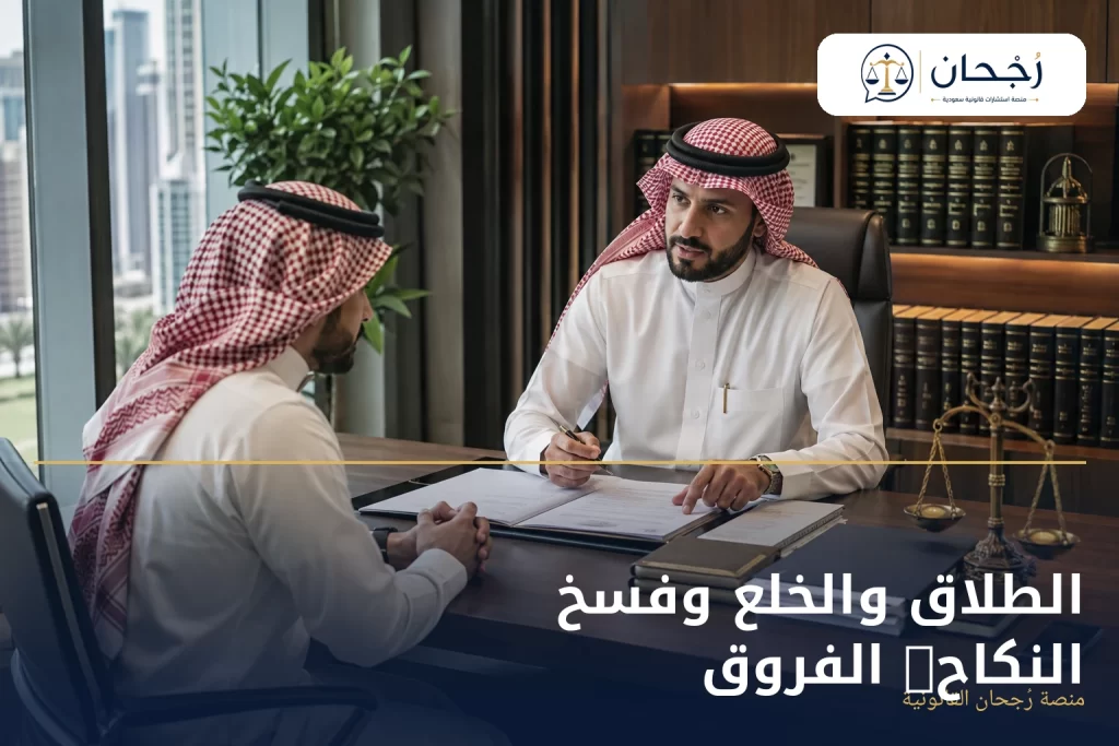 الطلاق والخلع وفسخ النكاح: الفروق - رُجحان للاستشارات القانونية