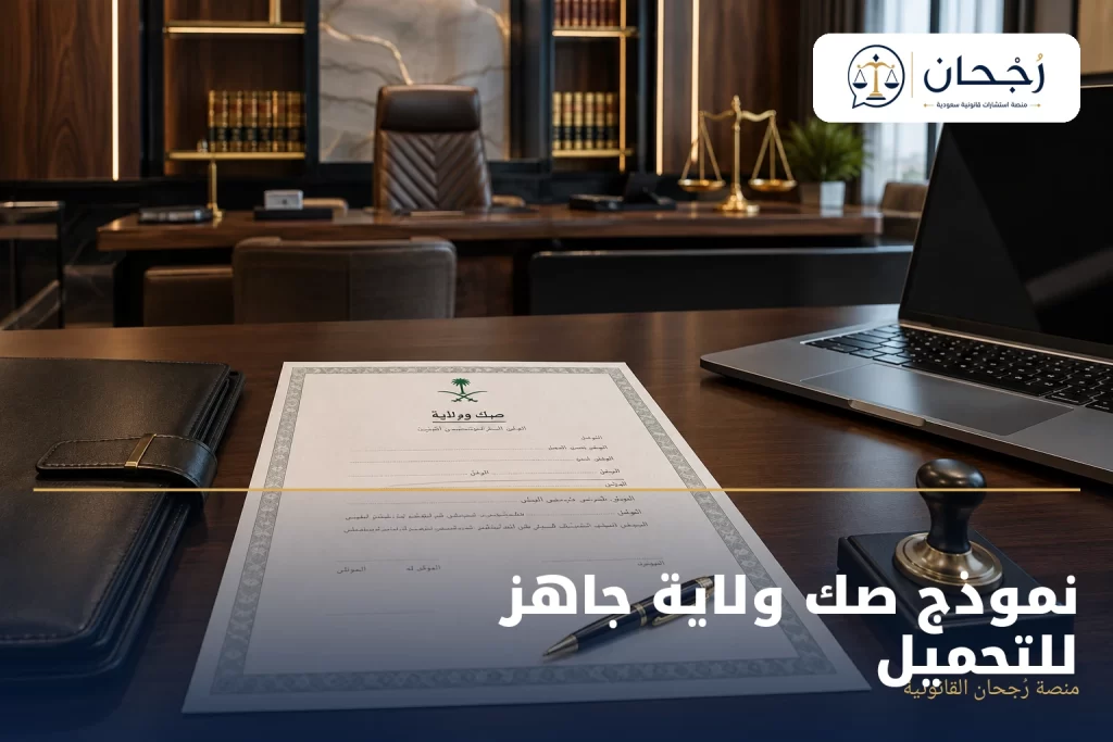 نموذج صك ولاية جاهز للتحميل - رُجحان للاستشارات القانونية