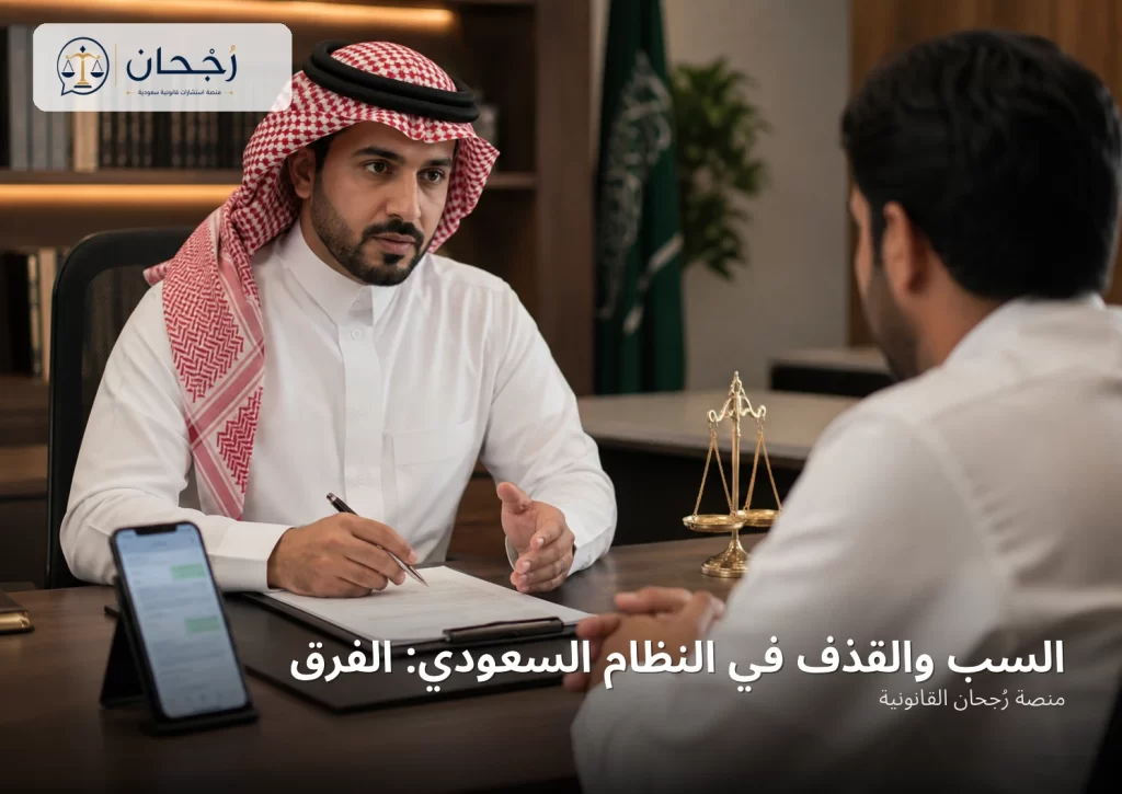 السب والقذف في النظام السعودي: الفرق - رُجحان للاستشارات القانونية