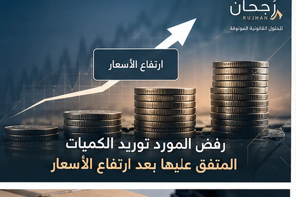 رفض المورد توريد الكميات المتفق عليها بعد ارتفاع الأسعار - رُجحان للاستشارات القانونية