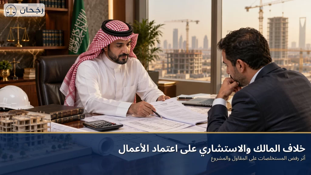خلاف المالك والاستشاري على اعتماد الأعمال: أثر رفض المستخلصات - رُجحان للاستشارات القانونية