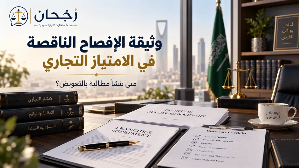 وثيقة الإفصاح الناقصة في الامتياز التجاري: متى تنشأ مطالبة بالتعويض؟ - رُجحان للاستشارات القانونية